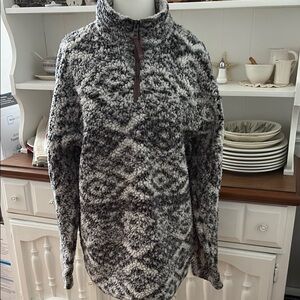True Grit Charcoal and Ivory Fleece Jacket